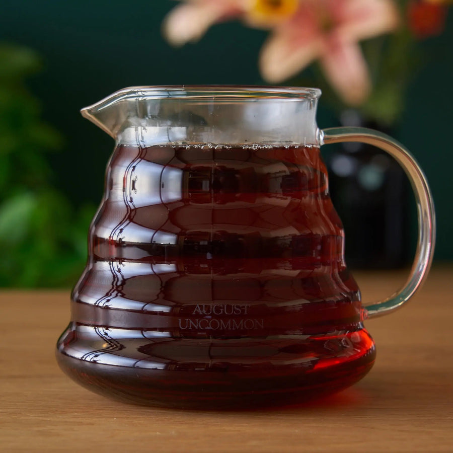 Two-cup clear glass teapot