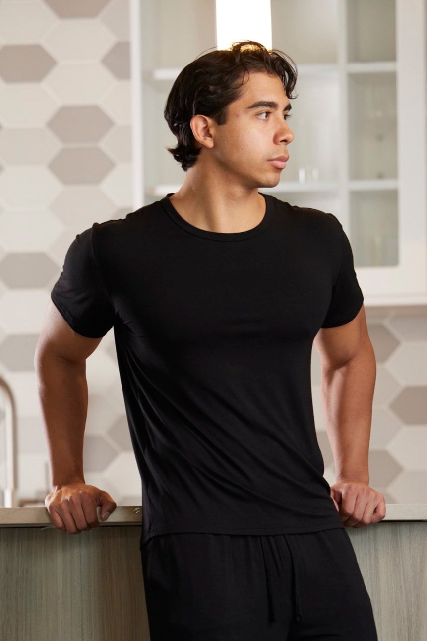 Men's soft bamboo lounge short-sleeve T-shirt