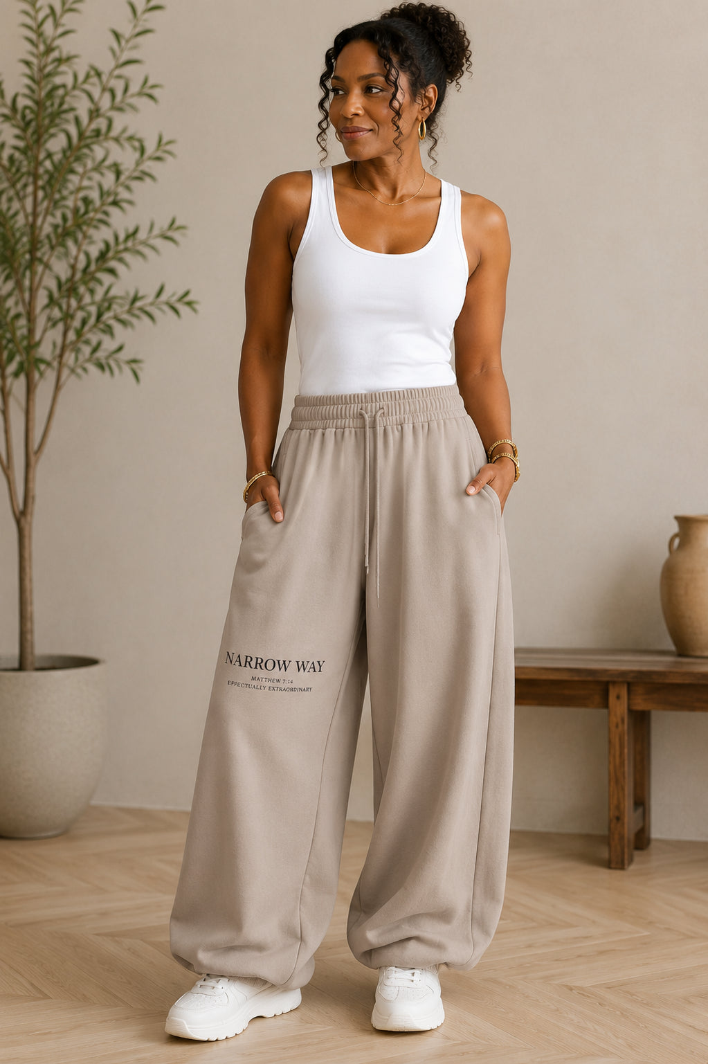 NARROW WAY Mineral Wash Balloon Sweatpants