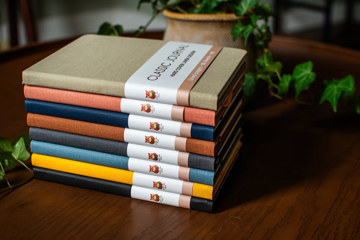 Colorful Linen-Lined Journals – Set of 8