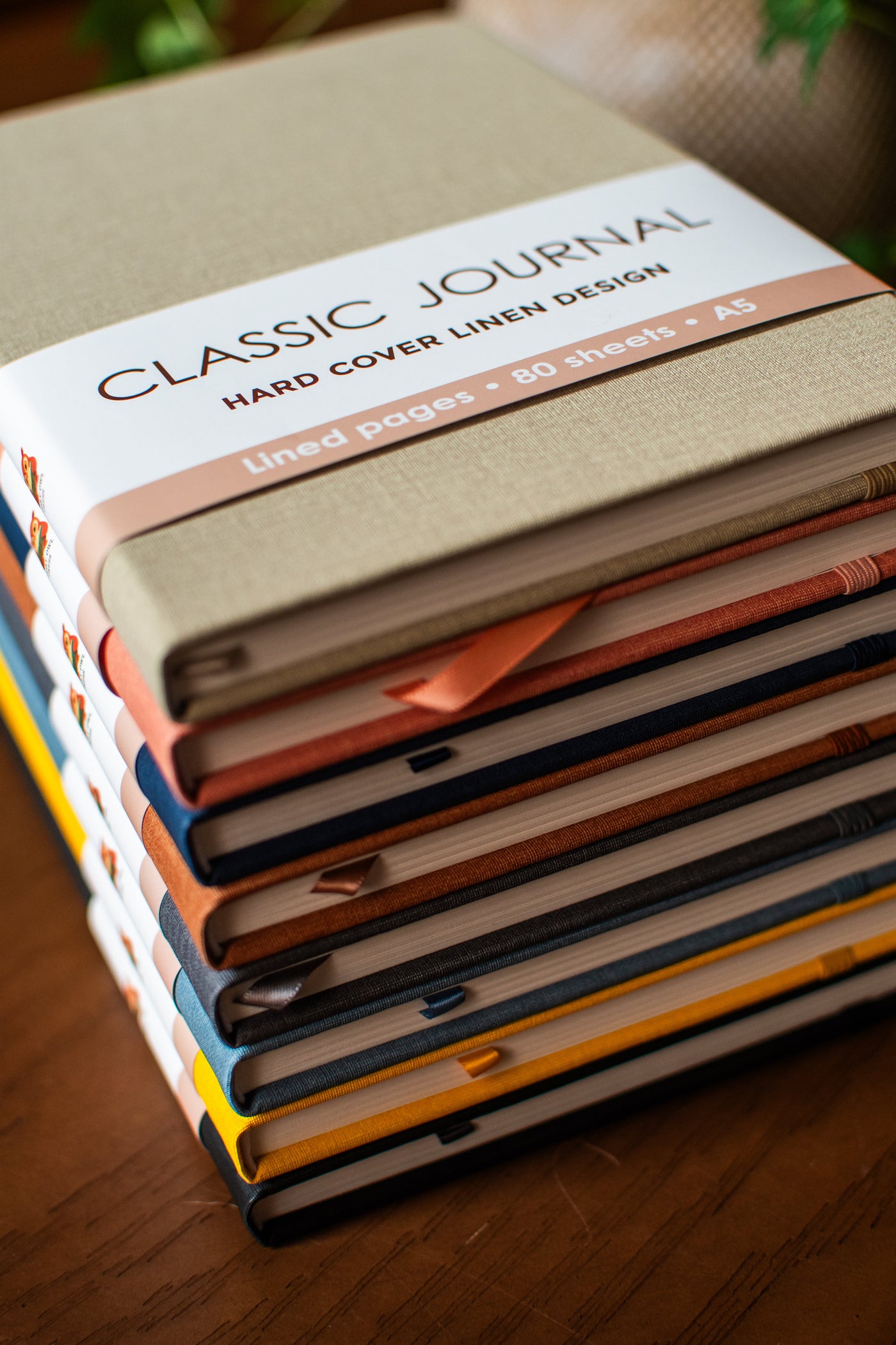 Colorful Linen-Lined Journals – Set of 8