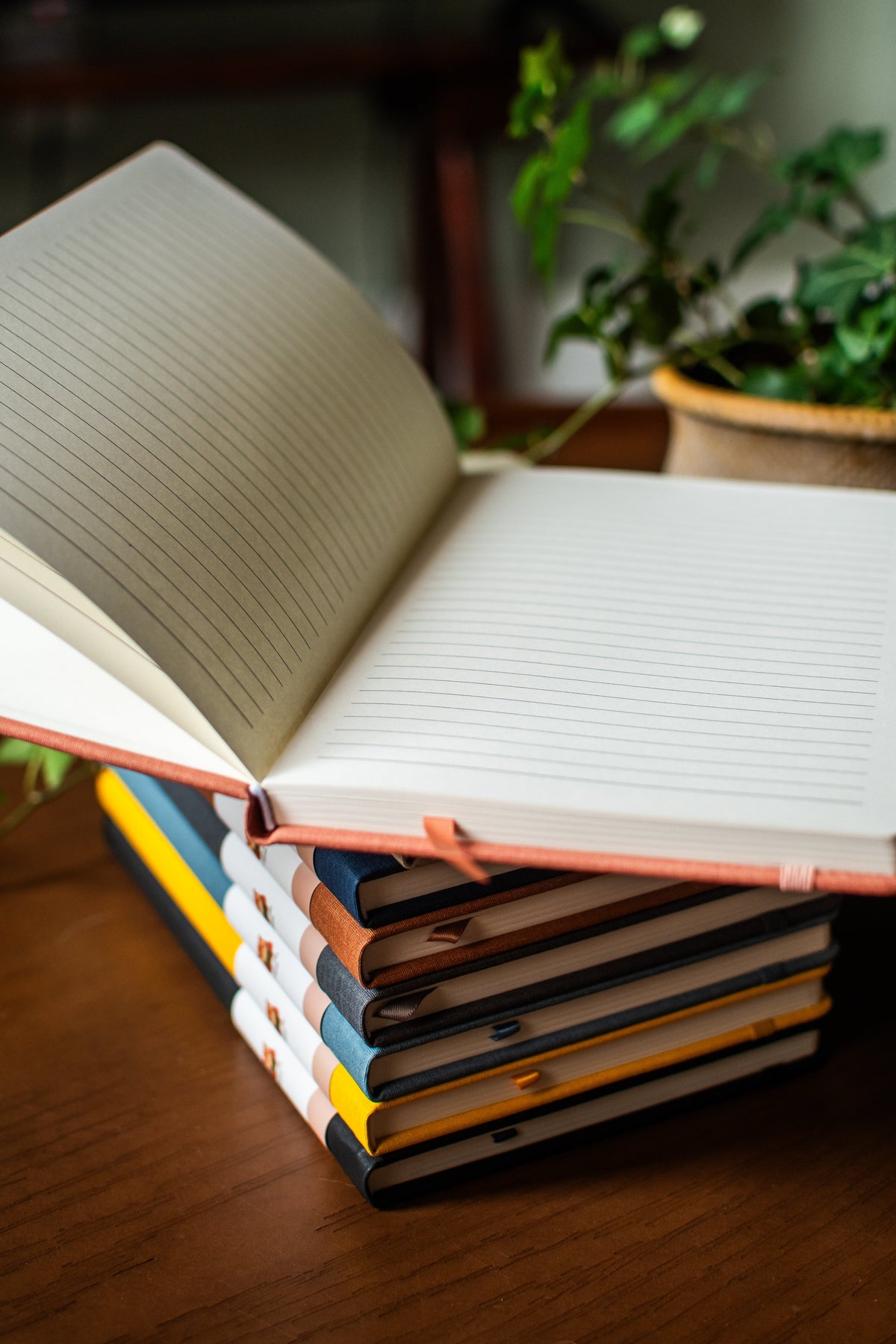 Colorful Linen-Lined Journals – Set of 8