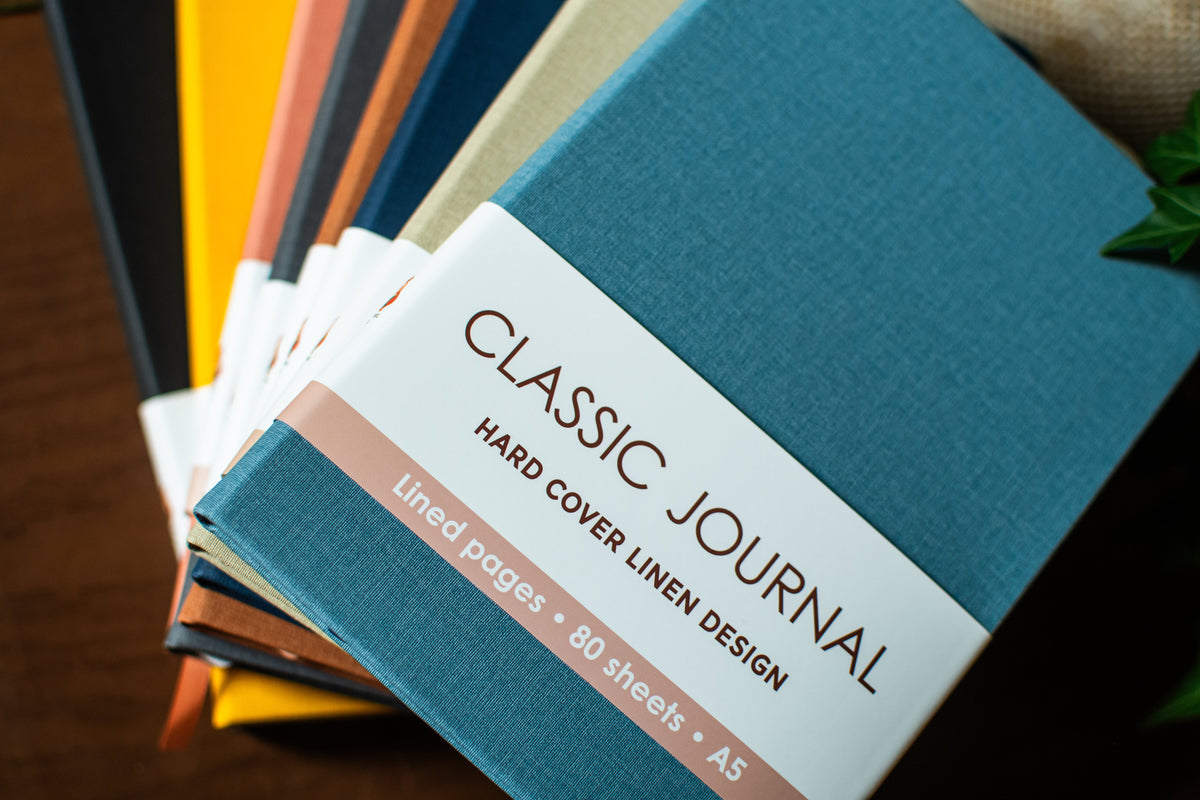 Colorful Linen-Lined Journals – Set of 8