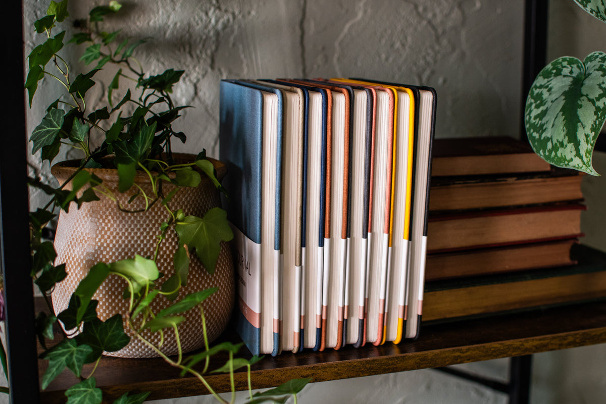 Colorful Linen-Lined Journals – Set of 8