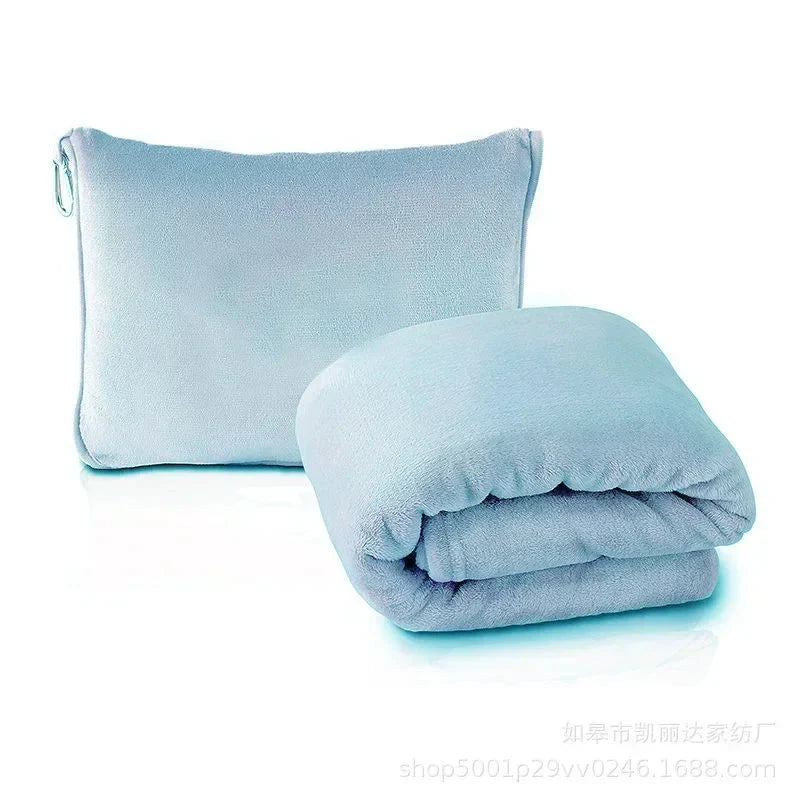 Coral Fleece Travel Blanket & Pillow