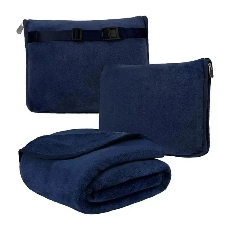 Coral Fleece Travel Blanket & Pillow