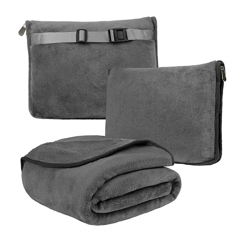 Coral Fleece Travel Blanket & Pillow