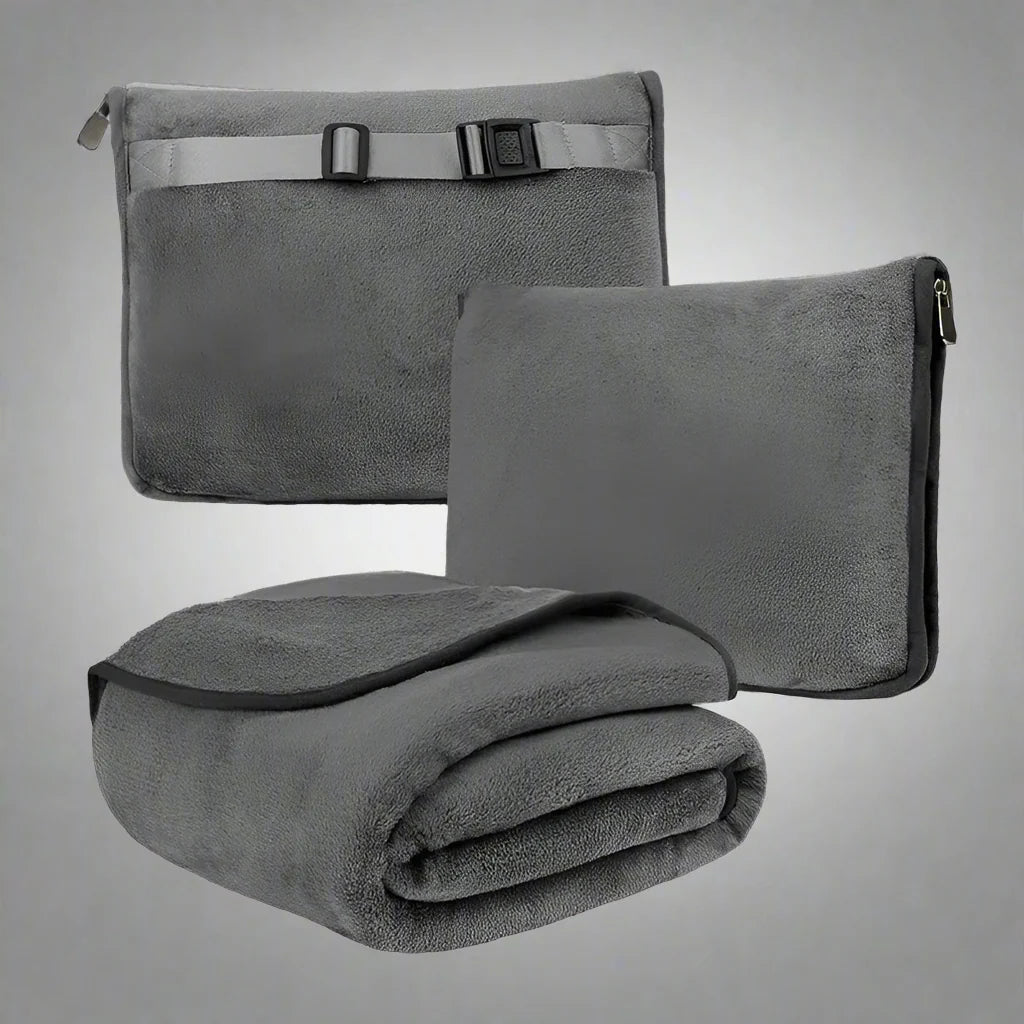 Coral Fleece Travel Blanket & Pillow