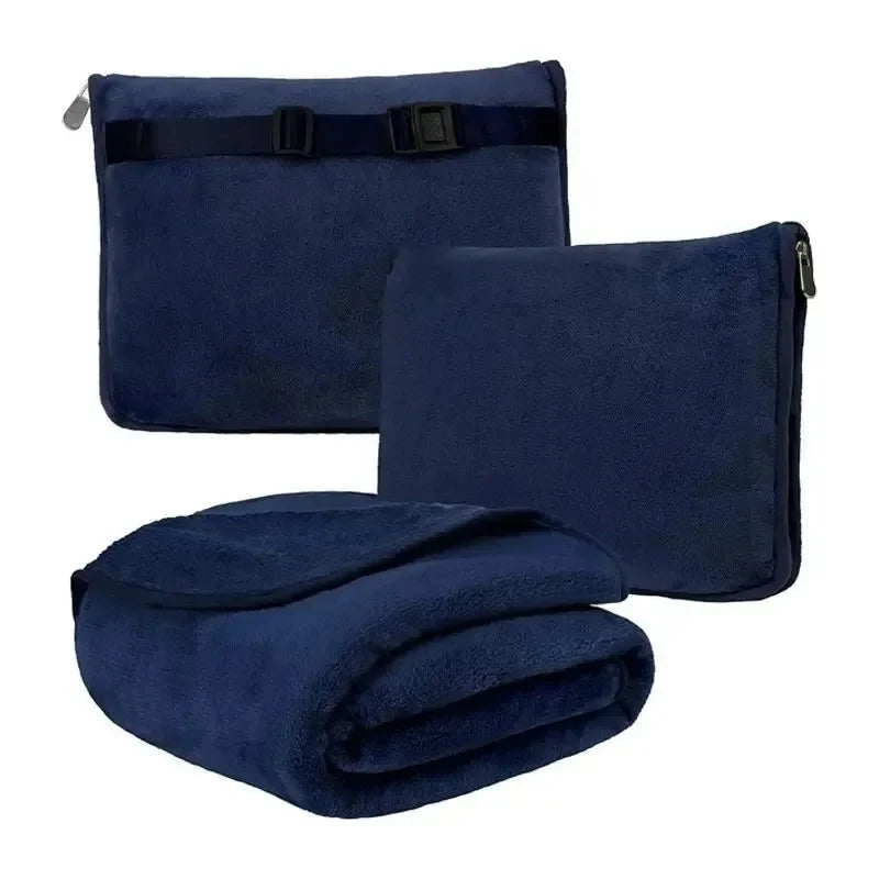 Coral Fleece Travel Blanket & Pillow