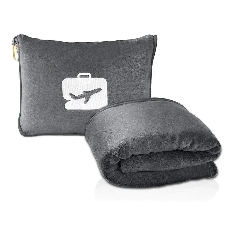 Coral Fleece Travel Blanket & Pillow