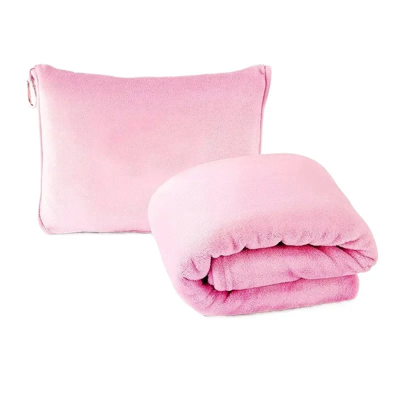 Coral Fleece Travel Blanket & Pillow