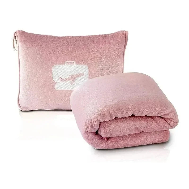 Coral Fleece Travel Blanket & Pillow