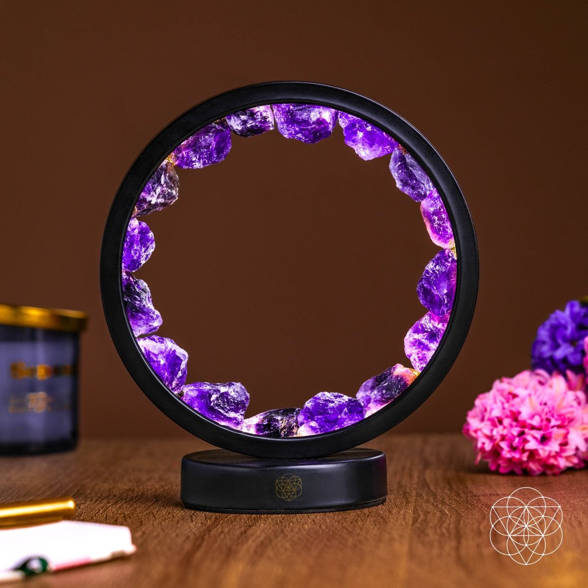 I Am At Peace amethyst decorative lamp